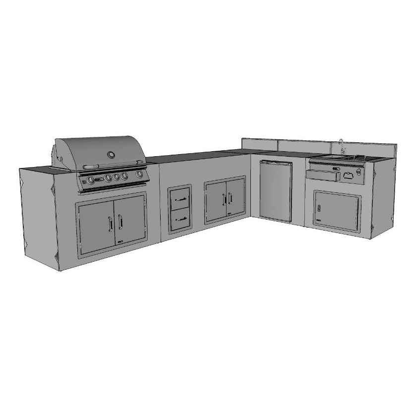 CBO - DIY Wheaton Kitchen - 20' L - Shaped Kitchen with RTF Available by Chicago Brick Oven