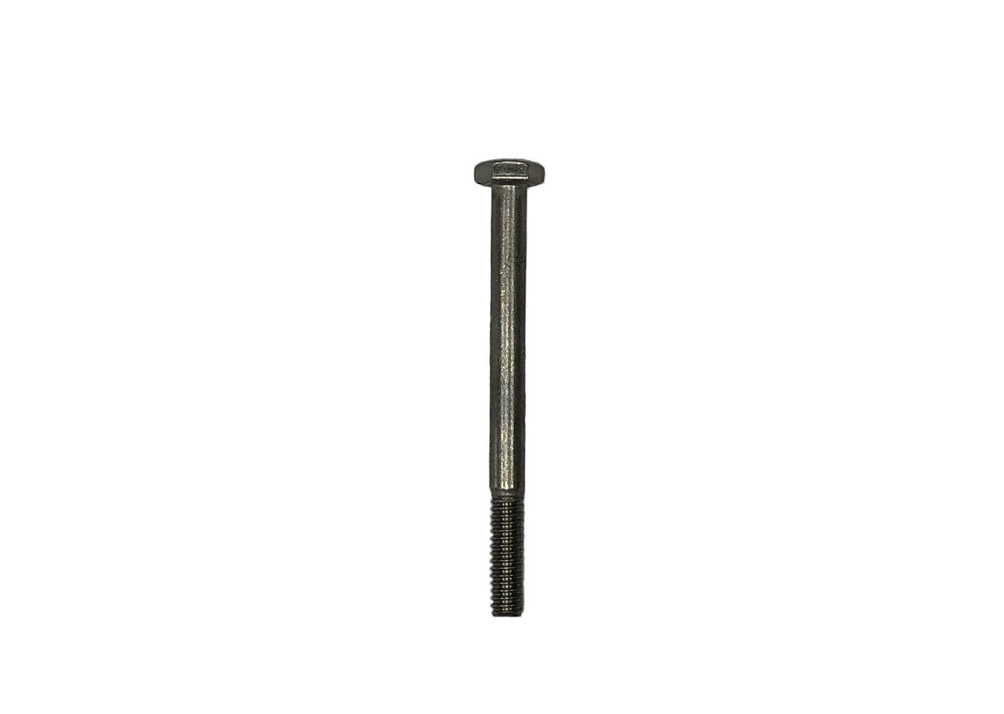 The Chicago Brick Oven Door+Arch Bolts (ss 1/4-20 x 2 1/2") feature a threaded lower section and an unthreaded shaft above. Ideal for door arch applications, these bolts come with a hexagonal head for use with a wrench or socket tool, all set against a plain white background.
