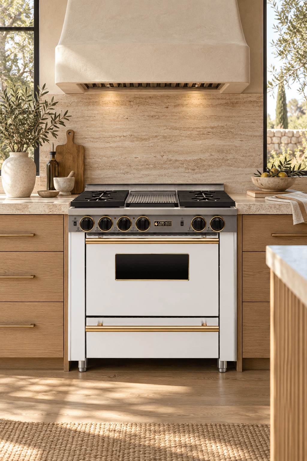 36” All-Gas Convection Range - Sealed Burners (4-6 Burners Option ) Black with 36" by Chicago Brick Oven