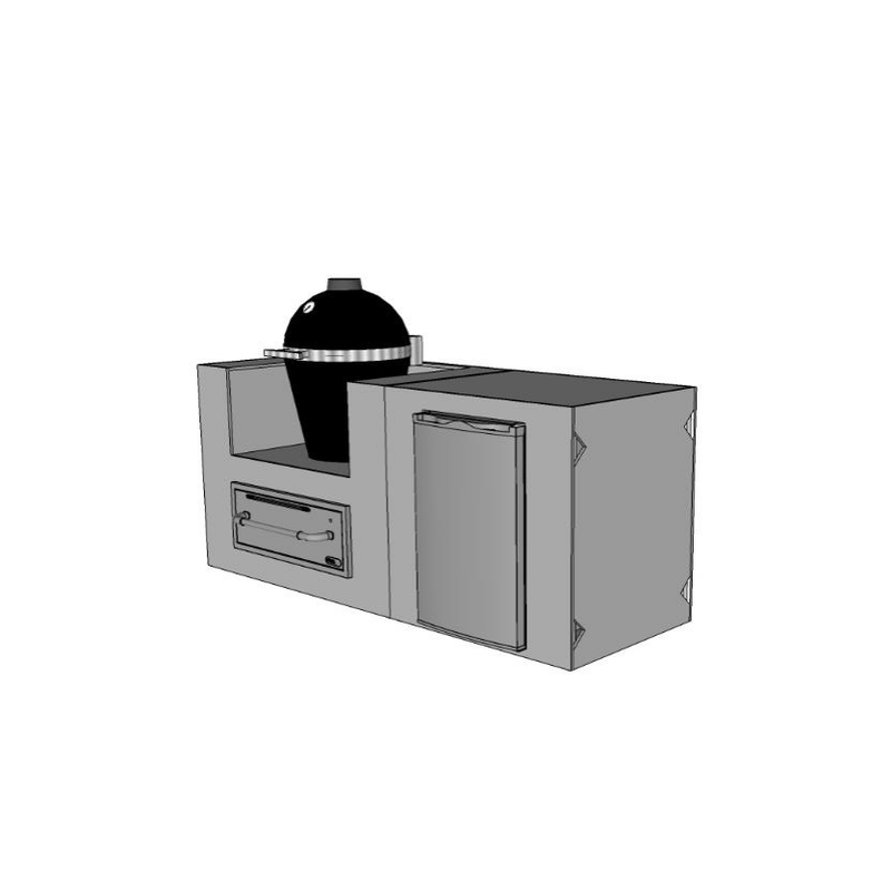 CBO - DIY Addison Kitchen - 7' Kamado Smoker Outdoor Kitchen Cabinet Set with RTF Available by Chicago Brick Oven