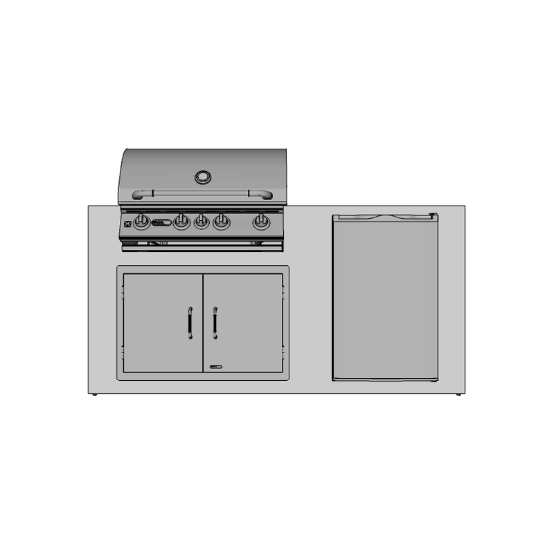 CBO - DIY Bensenville Kitchen - 6' One - Wall Layout Outdoor Kitchen with RTF Available by Chicago Brick Oven