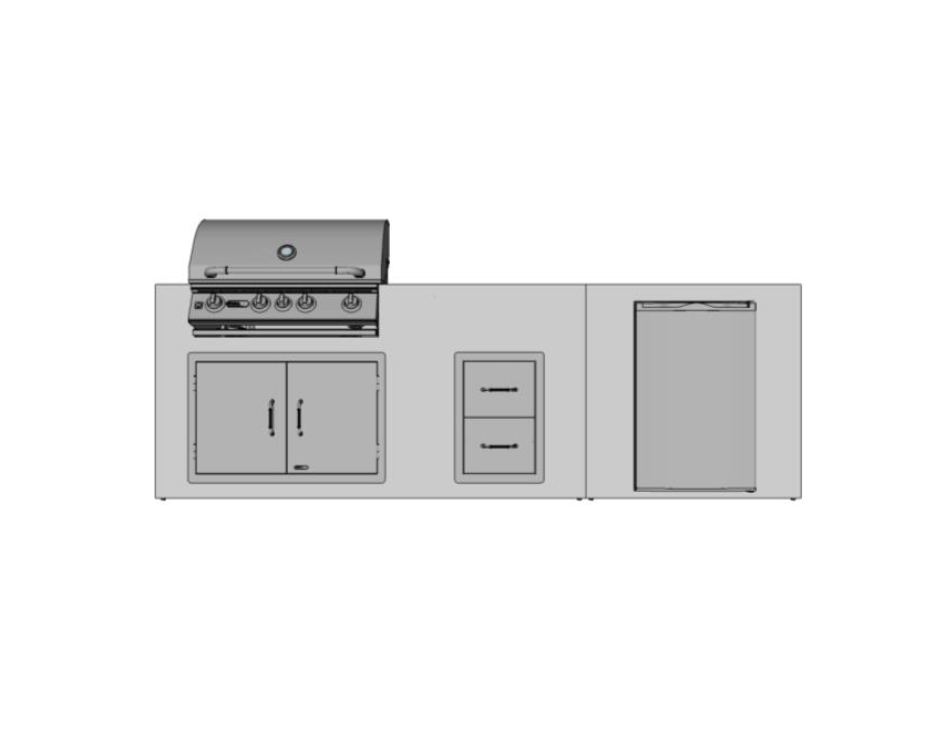 CBO - DIY Lombard Kitchen - 9' One-Wall Layout Outdoor Kitchen