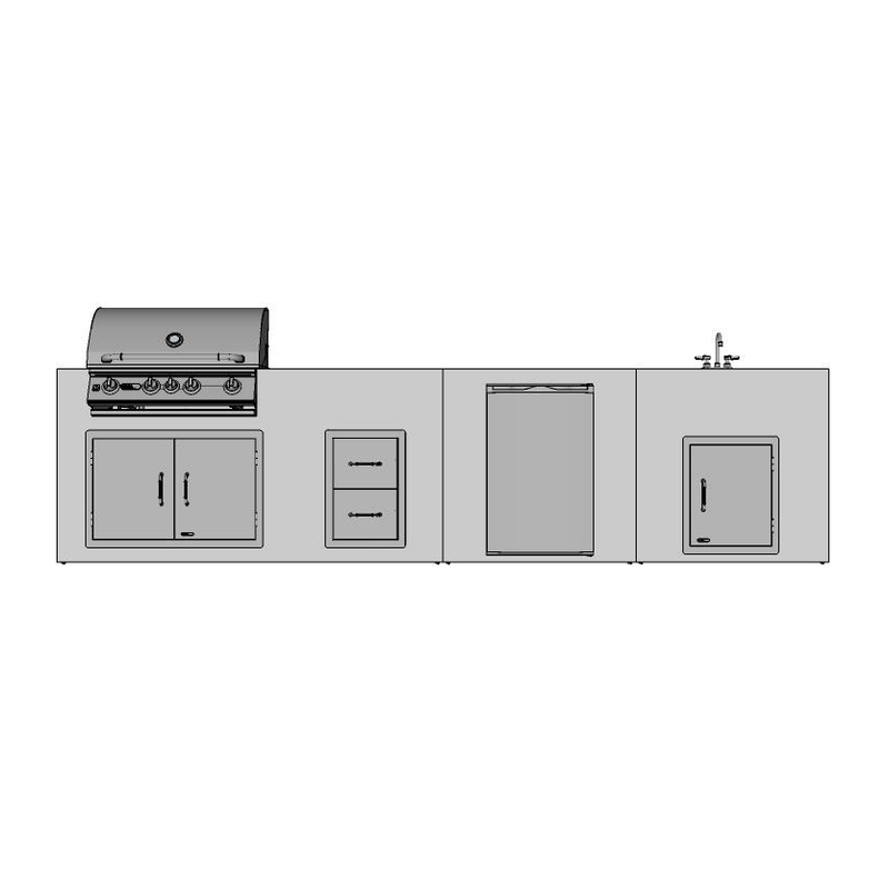 CBO - DIY Schaumburg Kitchen - 12' Straight Kitchen with RTF Available by Chicago Brick Oven
