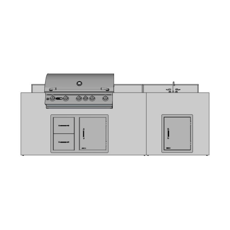 CBO - DIY Itasca Kitchen - 9’ Straight Kitchen with XL Grill and Bar with RTF Available by Chicago Brick Oven