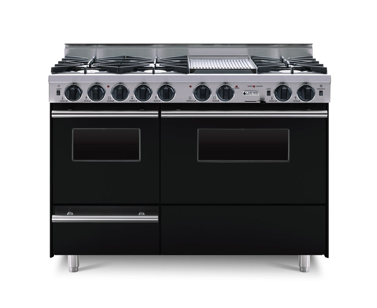 48″ Dual-Fuel Range — Black / Regular