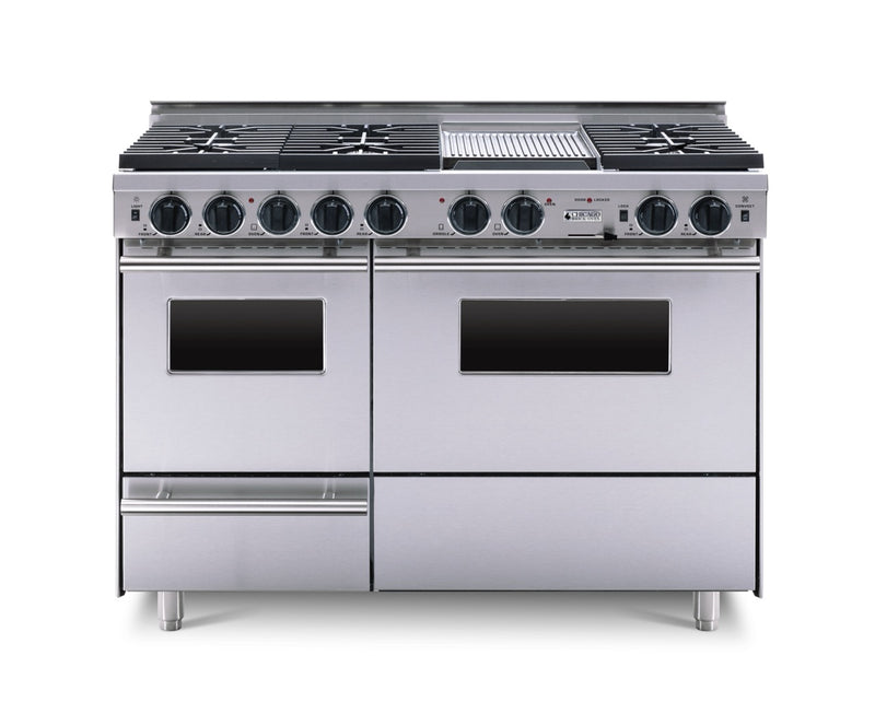 48” True Dual - Fuel Self - Cleaning Convection Range with Sealed Burners Stainless Steel with 48" by Chicago Brick Oven