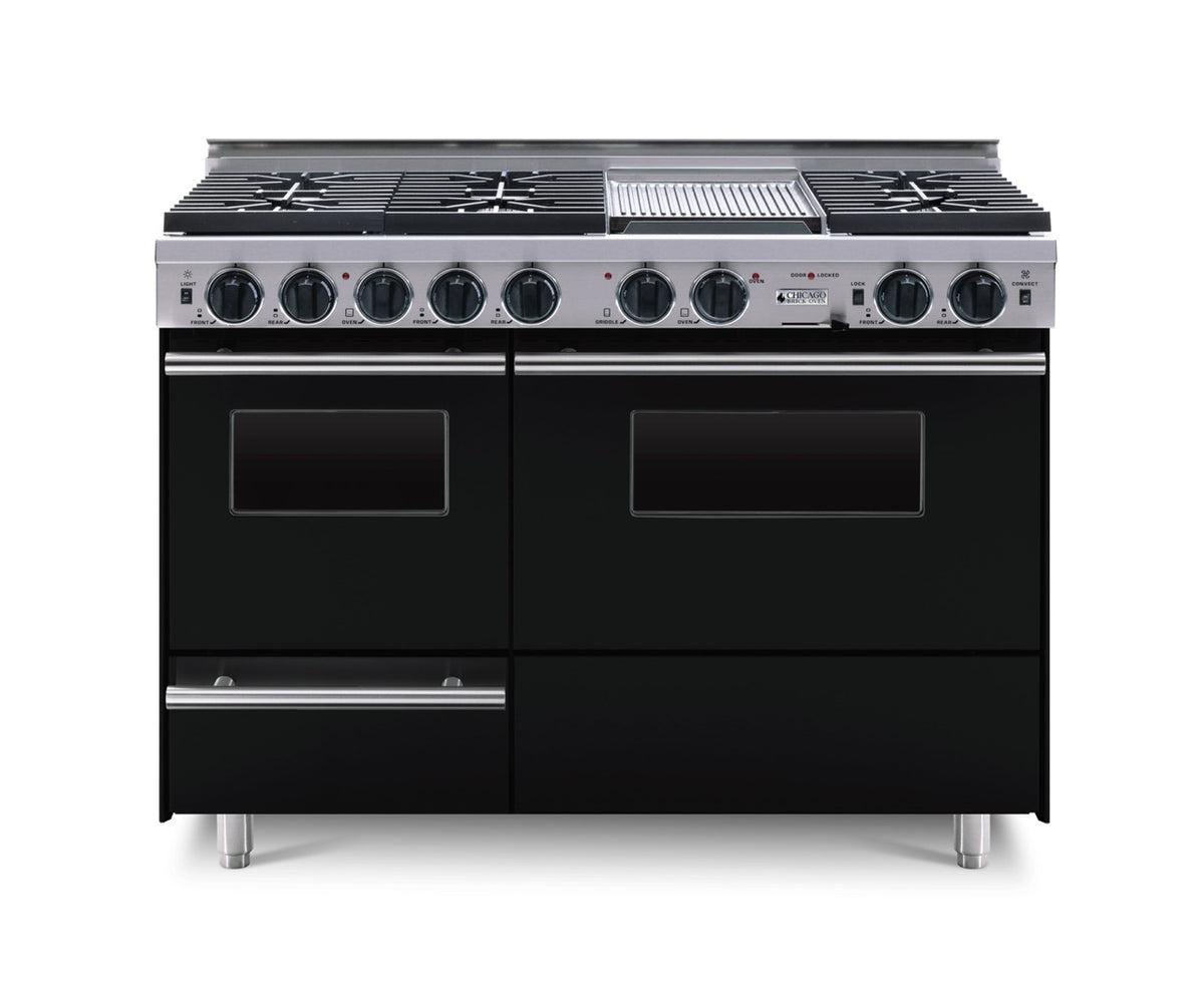 48″ Dual-Fuel Range — Black / Regular