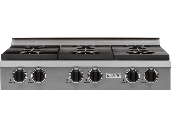 36" LP Gas Rangetop with 6 Sealed Burners Stainless Steel with 36" by Chicago Brick Oven