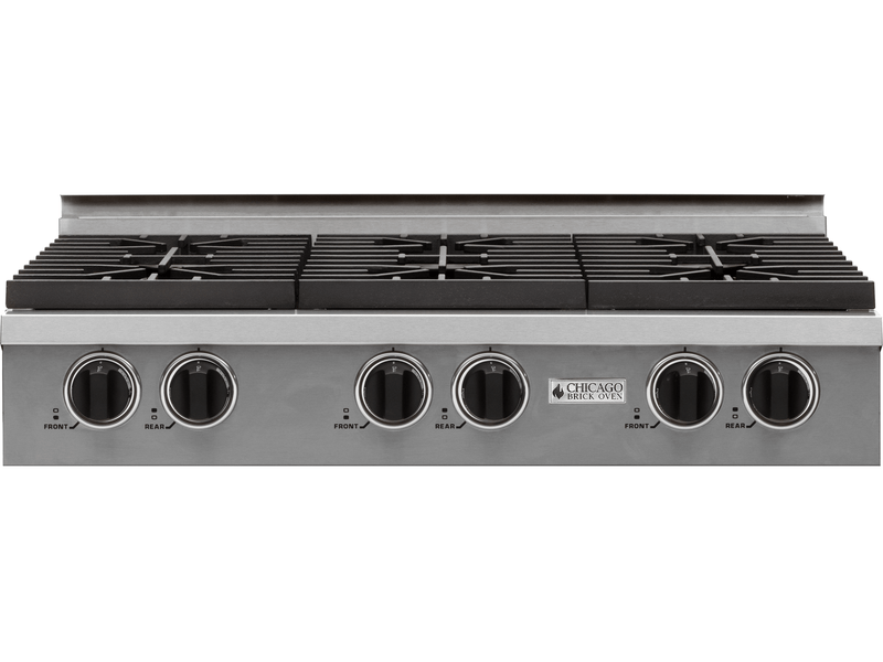 36" LP Gas Rangetop with 6 Sealed Burners Stainless Steel with 36" by Chicago Brick Oven