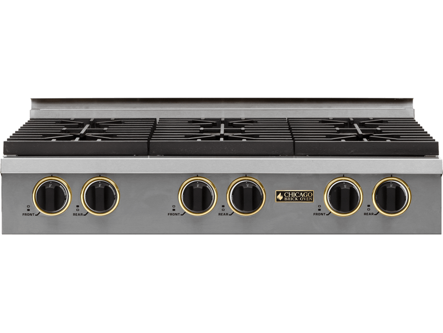 36″ Rangetop — Stainless Steel / Brass