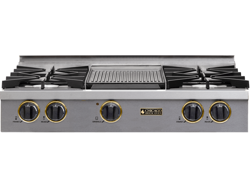 36″ Rangetop — Stainless Steel / Brass