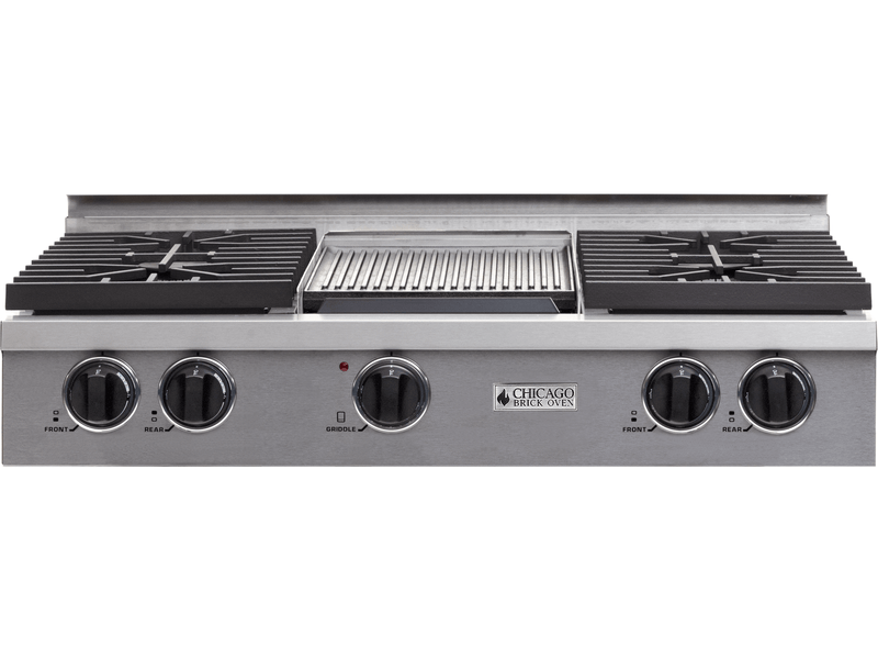 36" LP Gas Rangetop with 4 Sealed Burners Stainless Steel with 36" by Chicago Brick Oven