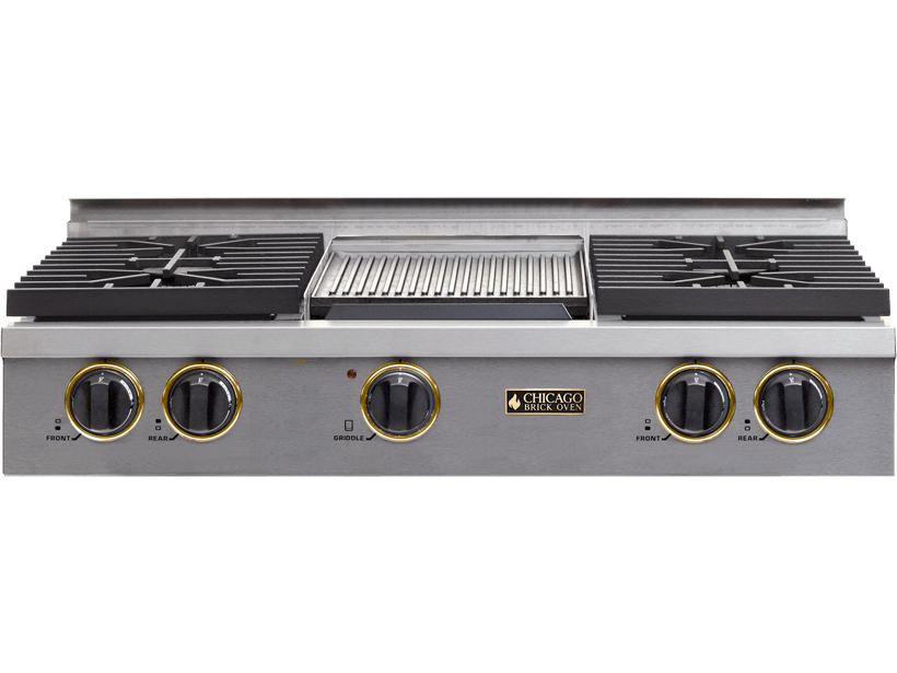 36″ Rangetop — Stainless Steel / Brass