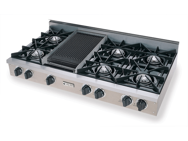 48" Natural Gas Rangetop with Open Burners Stainless Steel with 48" by Chicago Brick Oven
