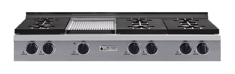 48" LP Gas Rangetop with Sealed Burners Stainless Steel with 48" by Chicago Brick Oven