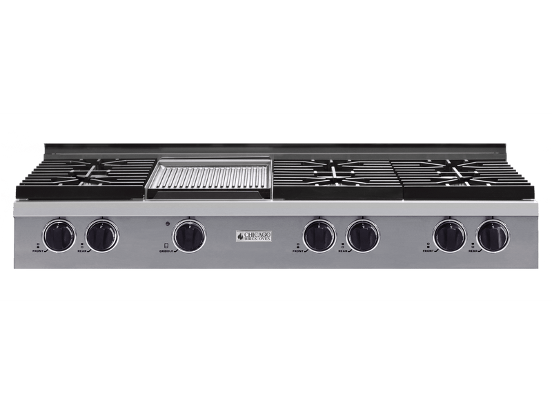 48" Natural Gas Rangetop with Sealed Burners Stainless Steel with 48" by Chicago Brick Oven