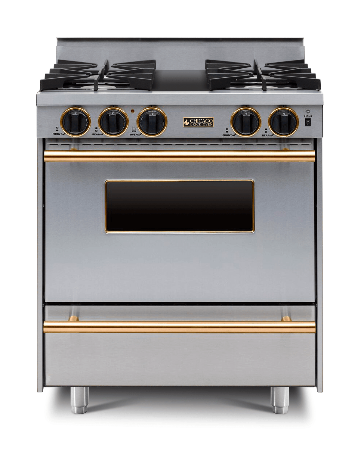 30″ All-Gas Range — Stainless Steel / Brass