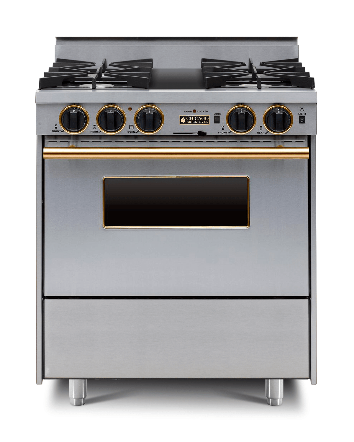 30″ Dual-Fuel Range — Stainless Steel / Brass