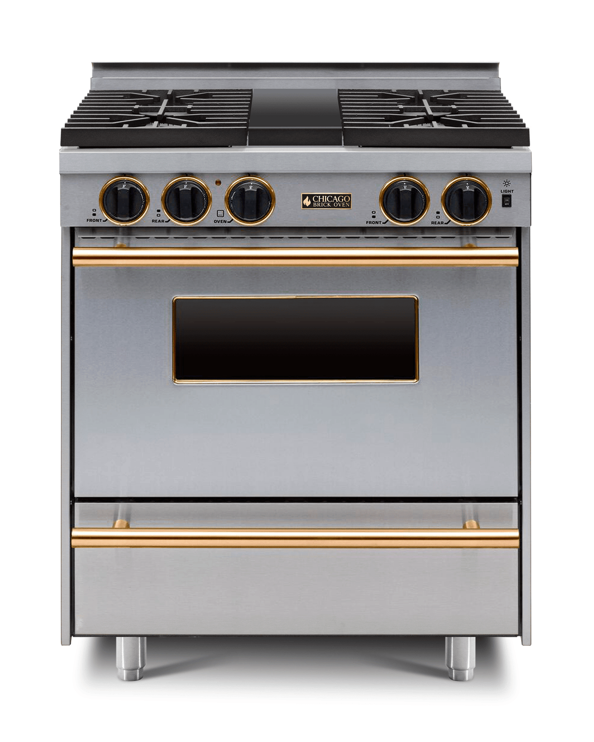 30″ All-Gas Range — Stainless Steel / Brass