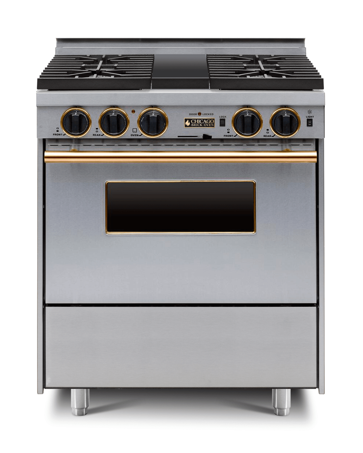 30″ Dual-Fuel Range — Stainless Steel / Brass