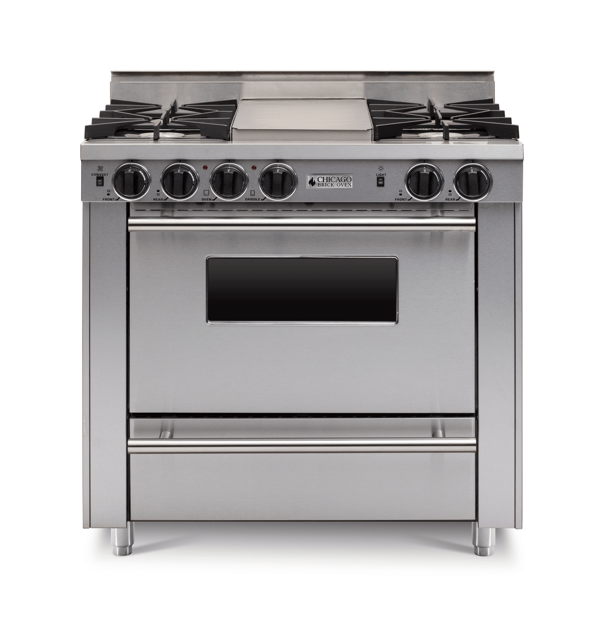 36″ All-Gas Range — stainless steel, regular — Griddle cover shown.