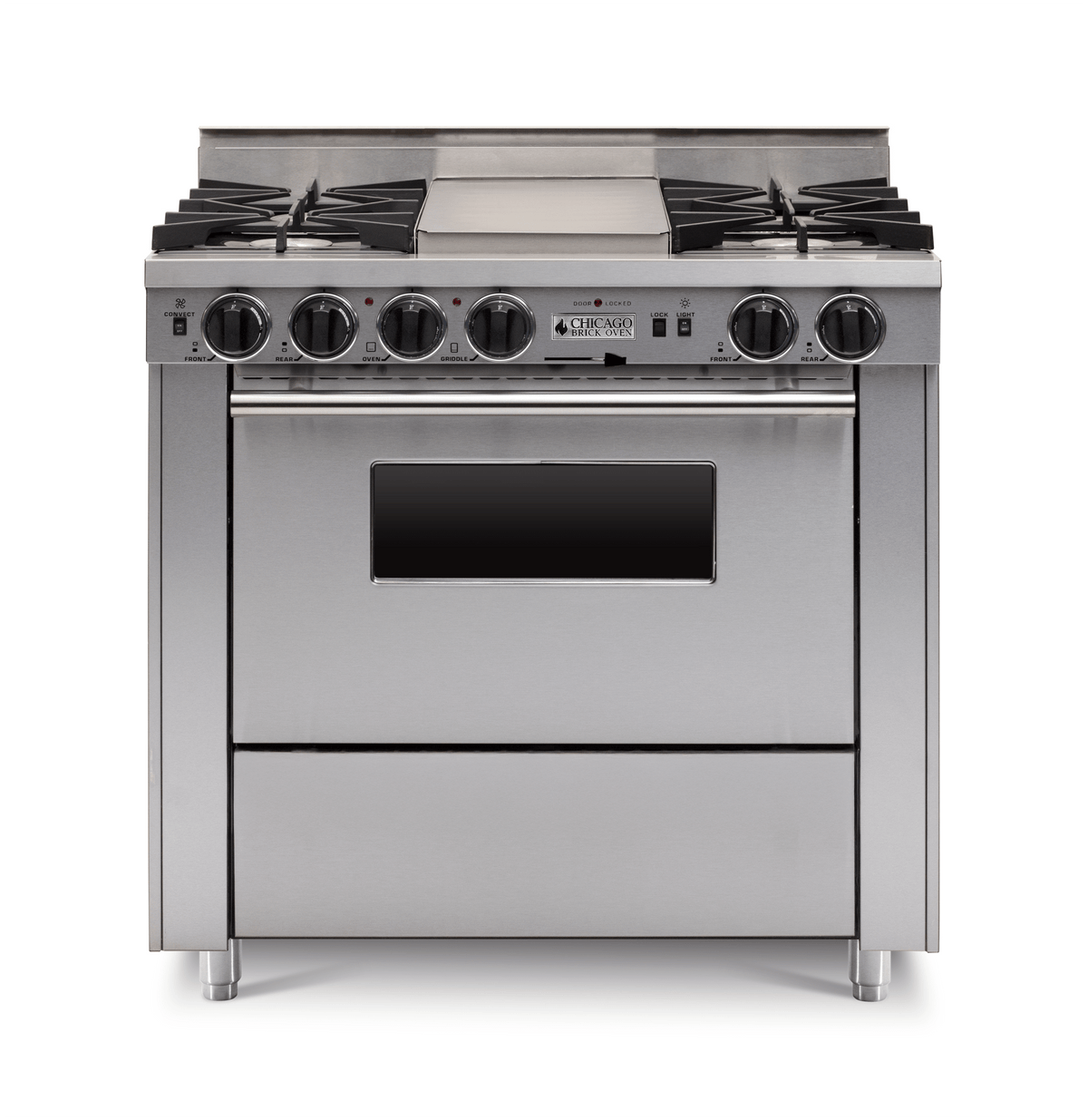 36″ Dual-Fuel Range — stainless steel, regular — Griddle cover shown.