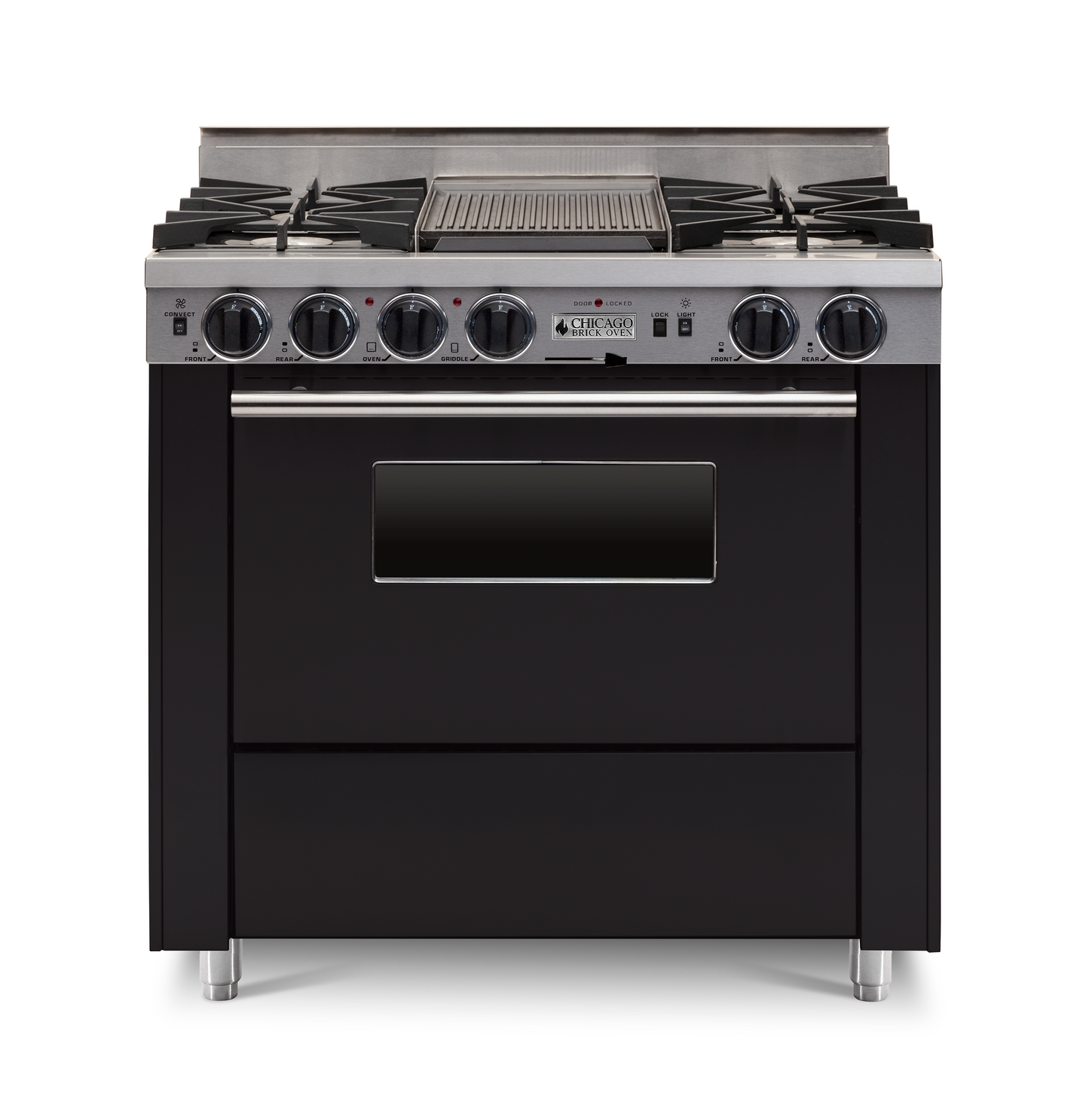 36” LP Gas Dual-Fuel Self-Cleaning Convection Range - Open Burners