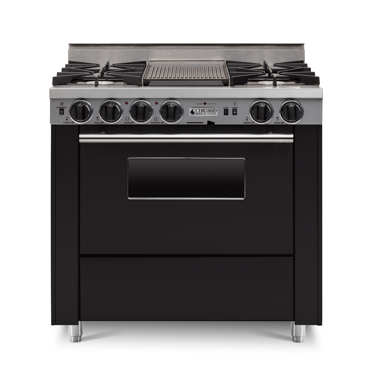 36″ Dual-Fuel Range — Black / Regular