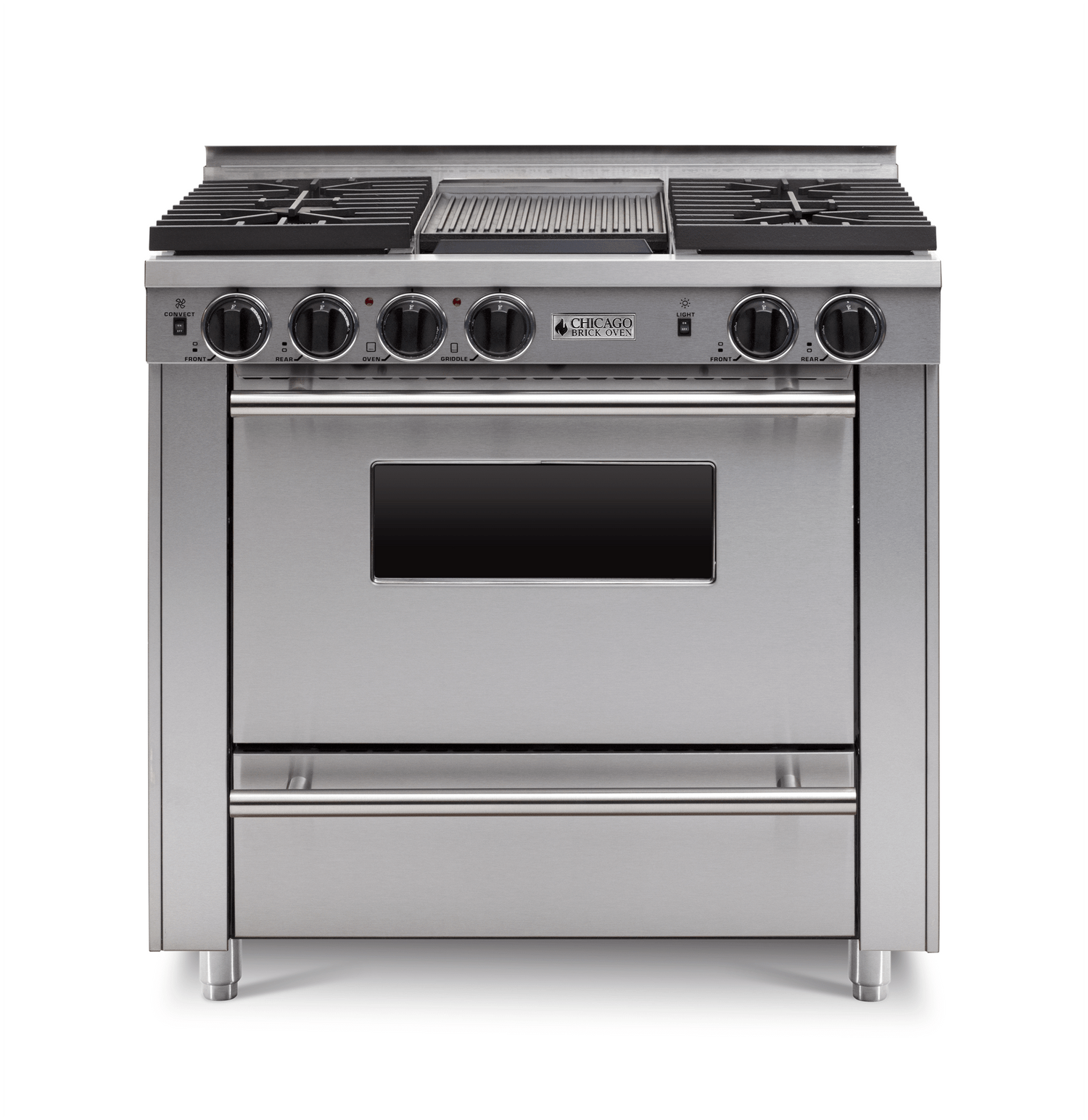 36” All - Gas Convection Range - Sealed Burners (4 - 6 Burners Option ) Stainless Steel with 36" by Chicago Brick Oven