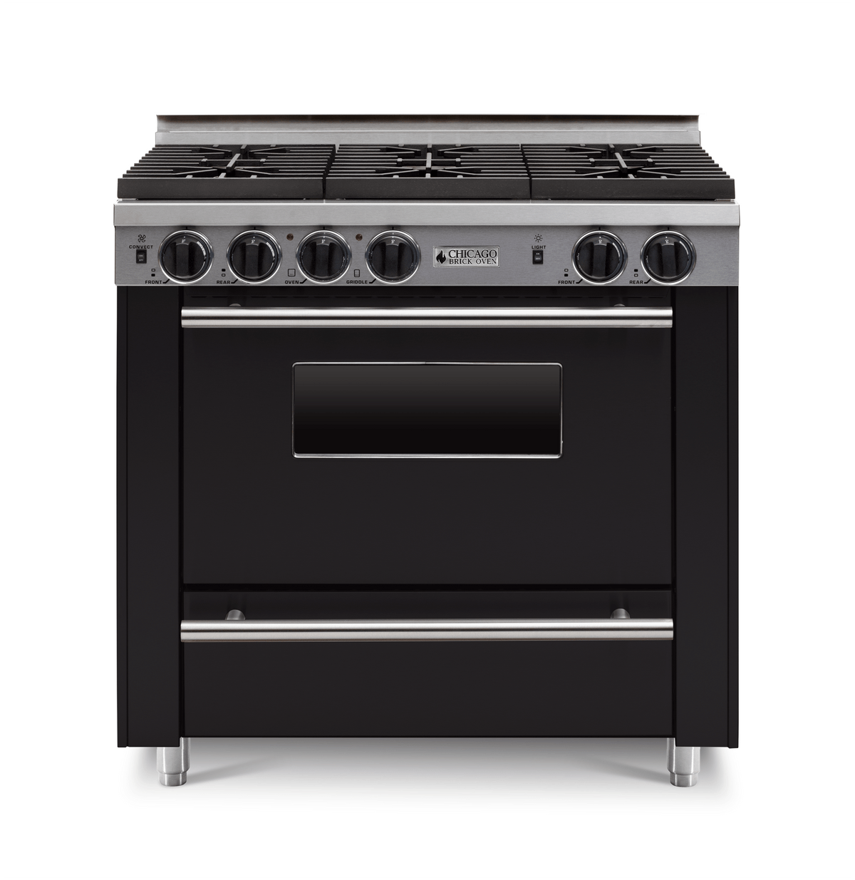36″ All-Gas Range — Black / Regular / Six