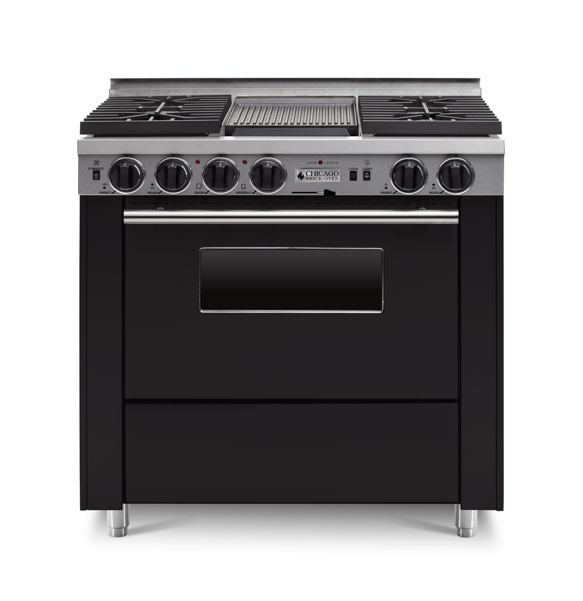 36″ Dual-Fuel Range — Black / Regular