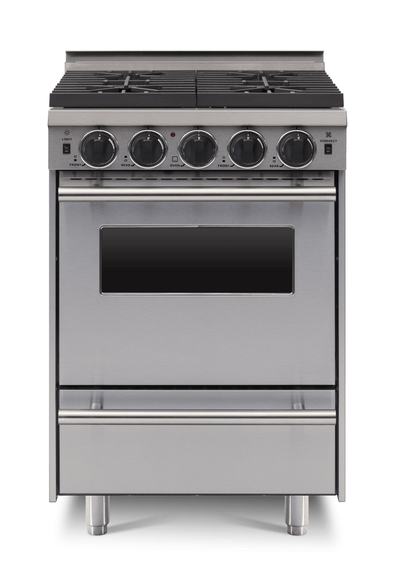 24” All - Gas Convection Range - Open Burners Stainless Steel with 24" by Chicago Brick Oven
