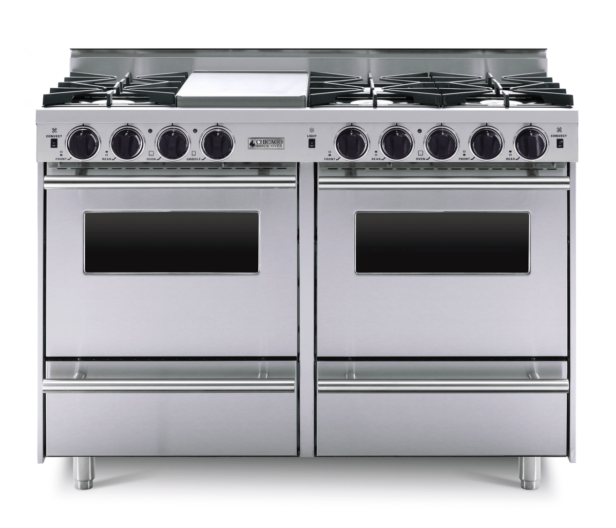 48″ All-Gas Range — stainless steel, regular — Griddle cover shown.