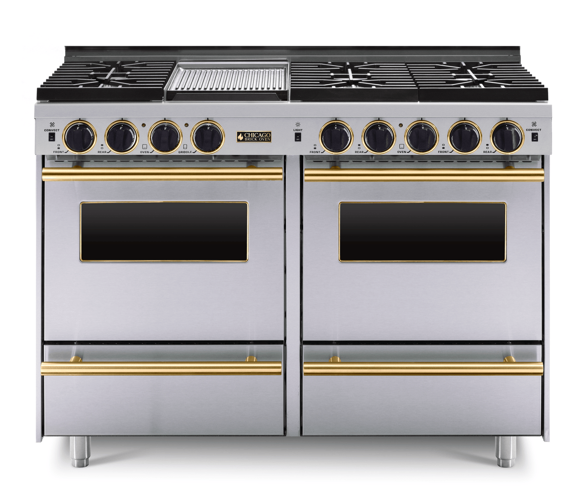 48″ All-Gas Range — Stainless Steel / Brass