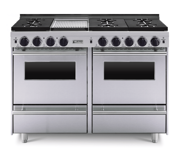 48" All - Gas Convection Range - Sealed Burners Stainless Steel with 48" by Chicago Brick Oven