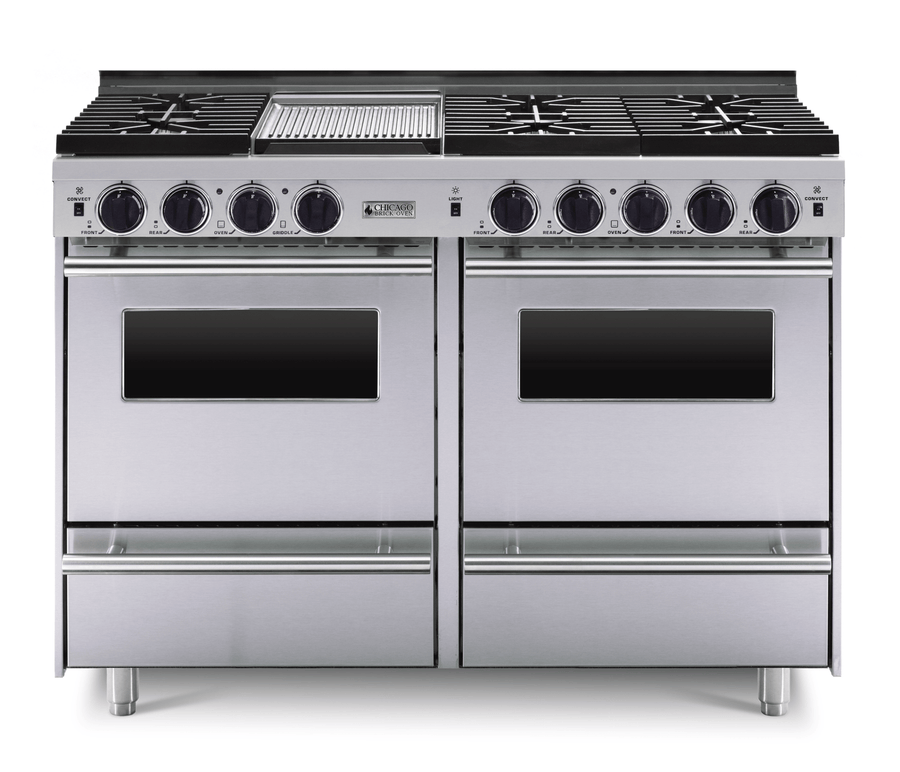 48" All - Gas Convection Range - Sealed Burners Stainless Steel with 48" by Chicago Brick Oven