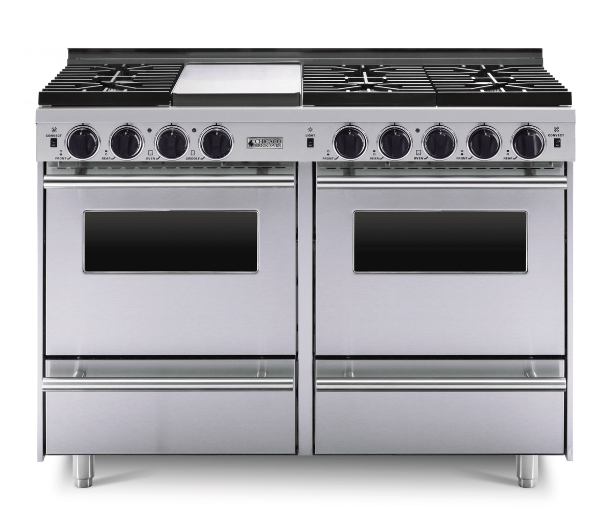 48″ All-Gas Range — stainless steel, regular — Griddle cover shown.