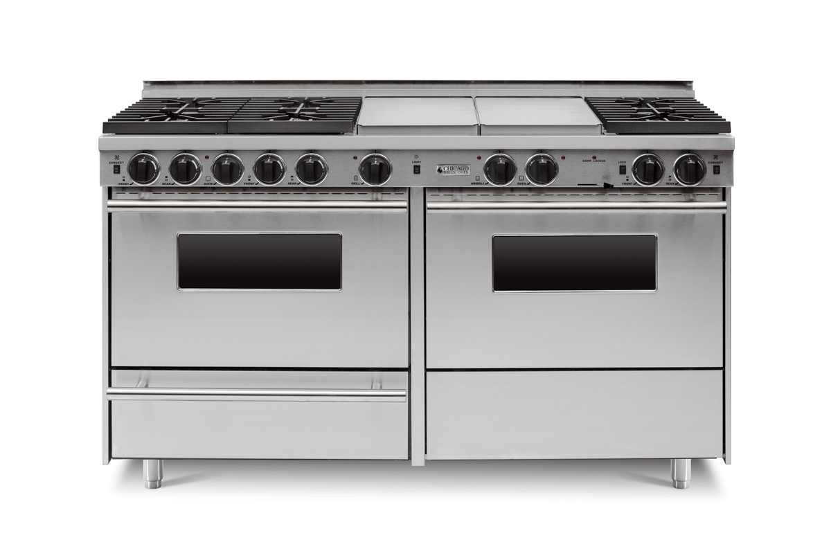 60″ Dual-Fuel Range — stainless steel, regular — Griddle cover shown.