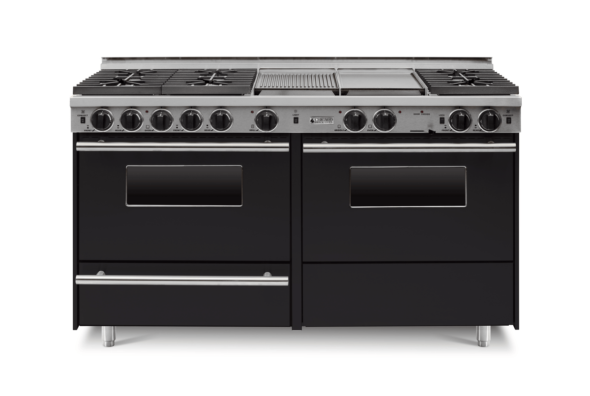 60″ Dual-Fuel Range — Black / Regular