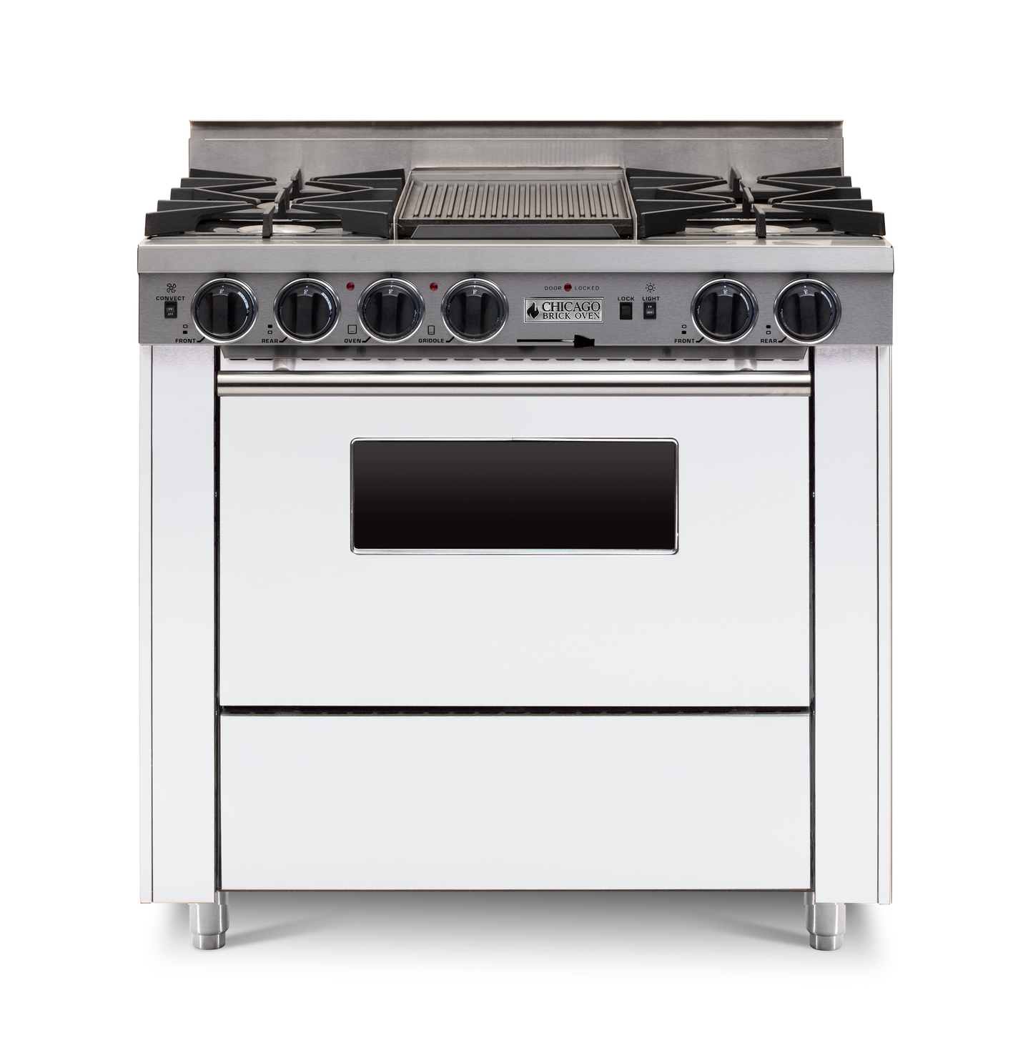 36” LP Gas Dual-Fuel Self-Cleaning Convection Range - Open Burners