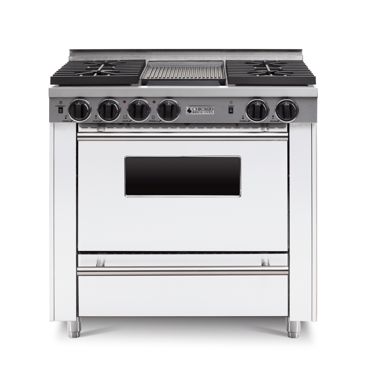 36″ All-Gas Range — White / Regular / Four