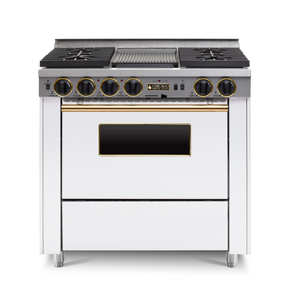 36” LP Gas Dual-Fuel Self-Cleaning Convection Range - Sealed Burners