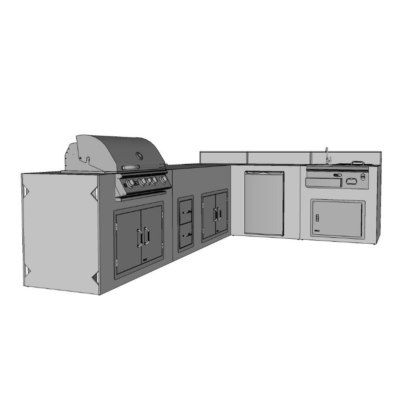 CBO - DIY Wheaton Kitchen - 20' L - Shaped Kitchen with RTF Available by Chicago Brick Oven