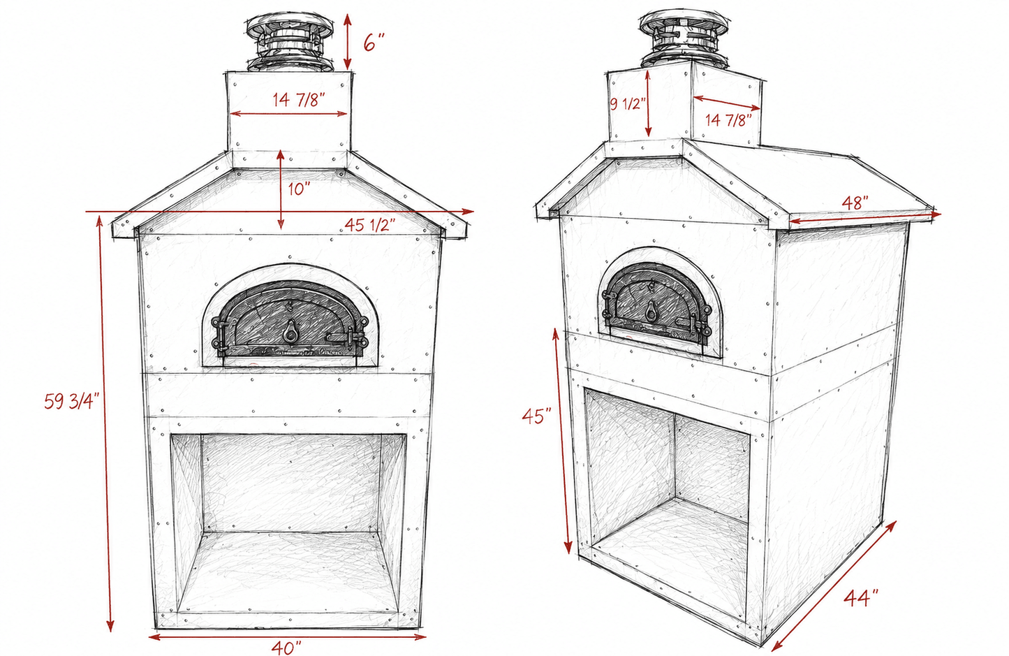 CBO 500 Oven and Ready to Finish Enclosure Bundle 42" with by Chicago Brick Oven