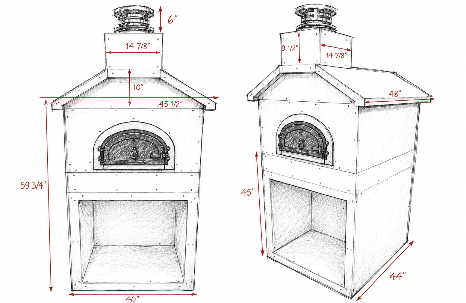 CBO 500 Oven and Ready to Finish Enclosure Bundle 42" with by Chicago Brick Oven