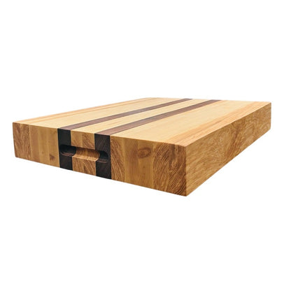 Ash and black walnut butcher block, original design view