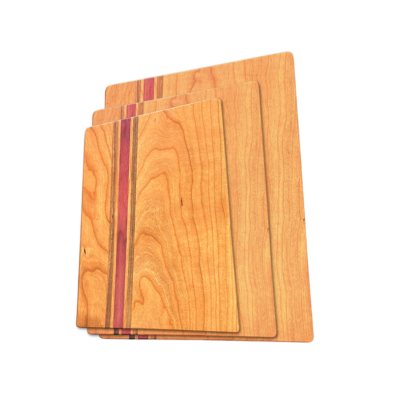 Cherry geometric charcuterie boards, set of three