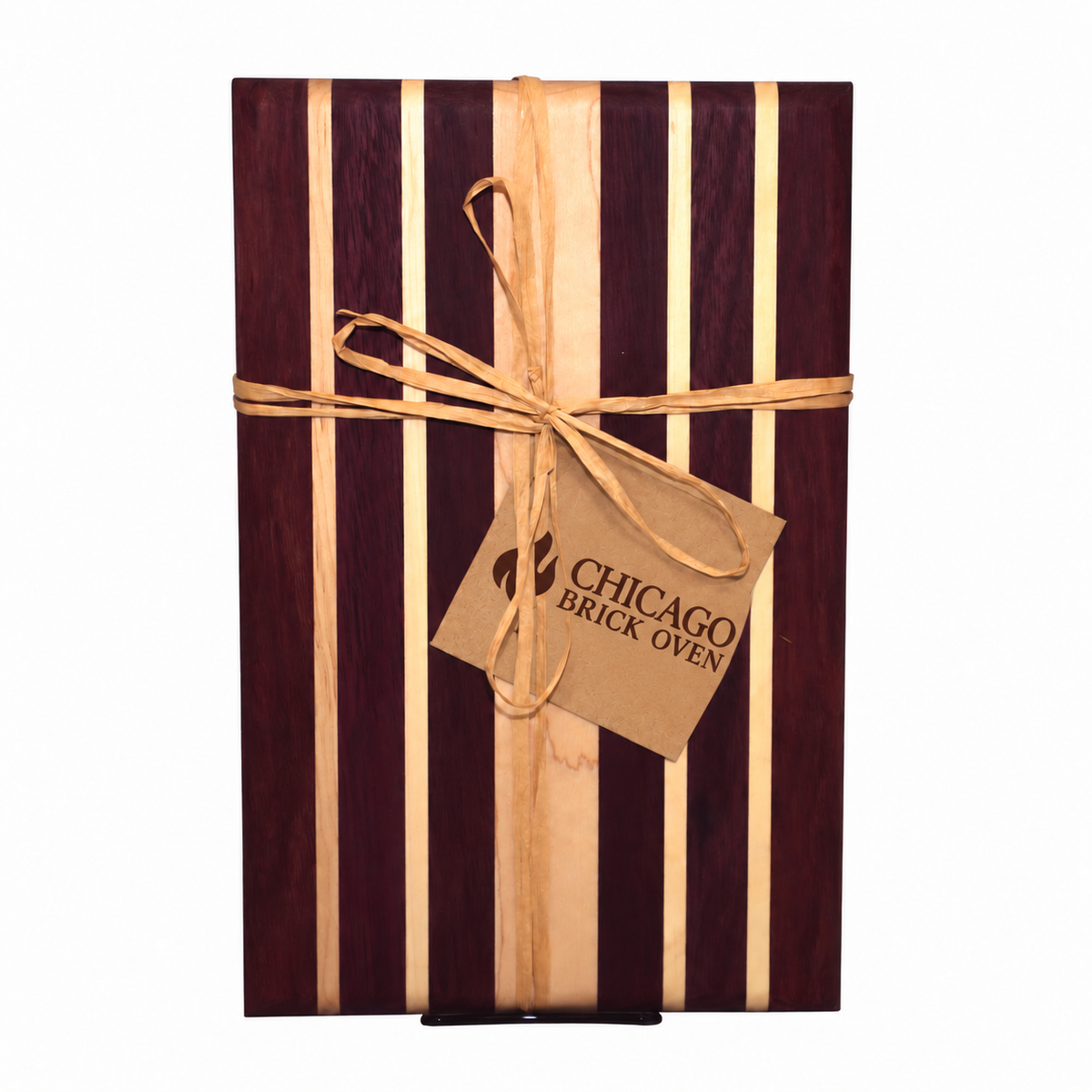 Redeemed small cutting board packaging mockup with updated CBO logo on tag.