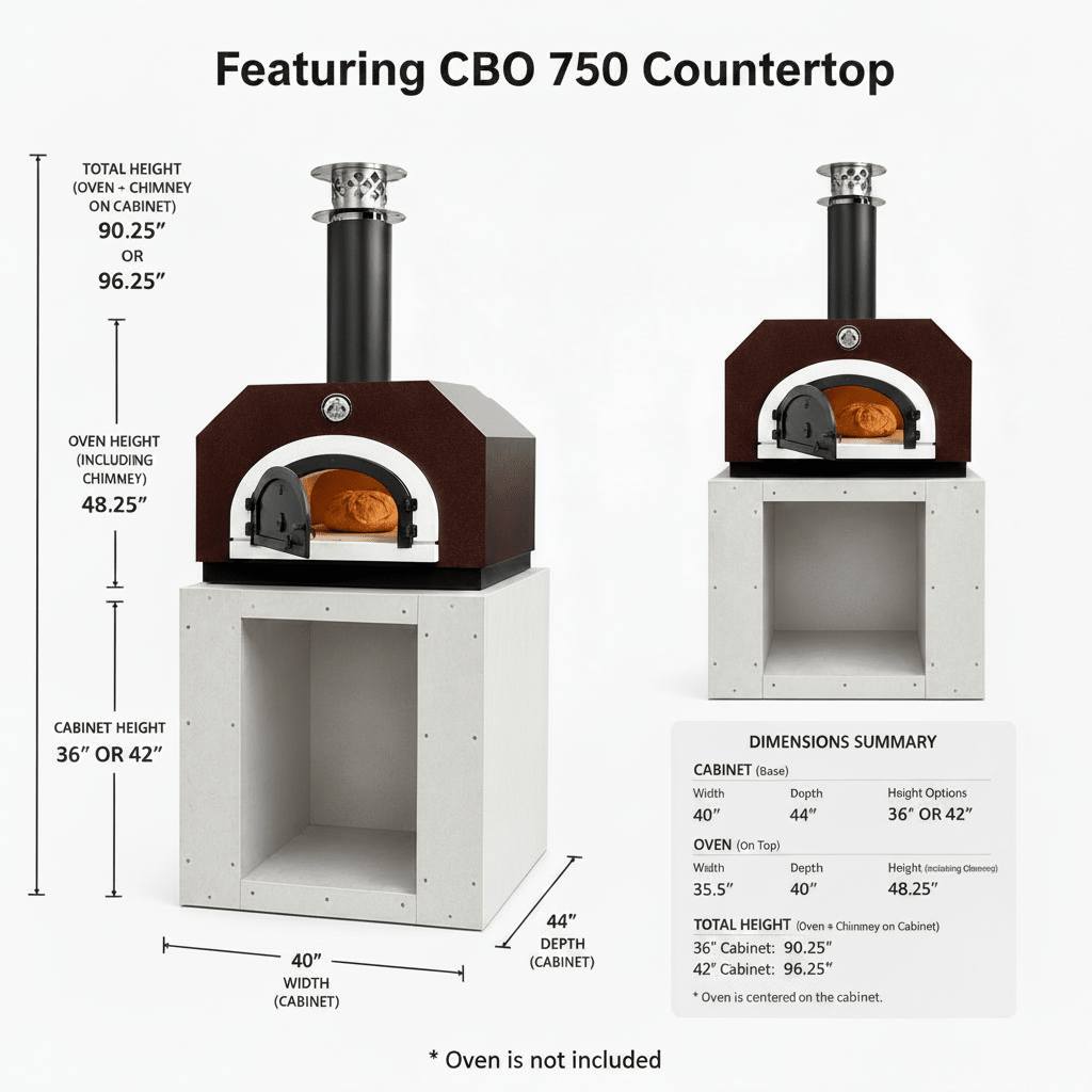 Chicago Brick Oven - Ready To Finish Base Cabinet (Pedestal) 42" with RTF Available by Chicago Brick Oven