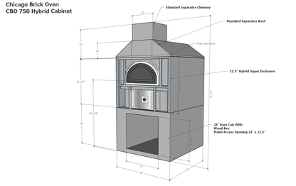Chicago Brick Oven - Ready To Finish Hybrid Oven Enclosure Cabinet with RTF Available by Chicago Brick Oven